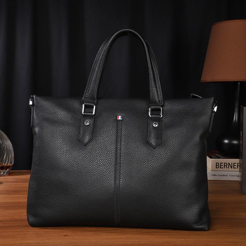 Top Layer Cowhide Handbag Genuine Leather Casual Bag Fashion Soft Leather Bag Office Bag Business Briefcase Men's Bag