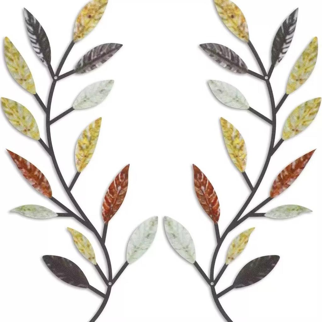 2 Pezzi Decorazione Murale Foglia d'Albero in Metallo Ramo d'Olivo Foglia Arte Murale Soggiorno, Corridoio Decorazione Murale Decorazione Esterna
