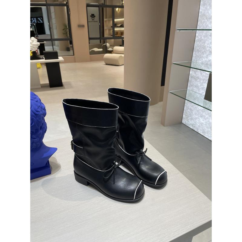 

Korean niche ballet short boots children 2025 new retro bow square head medium tube boots sleeve fashion boots 40