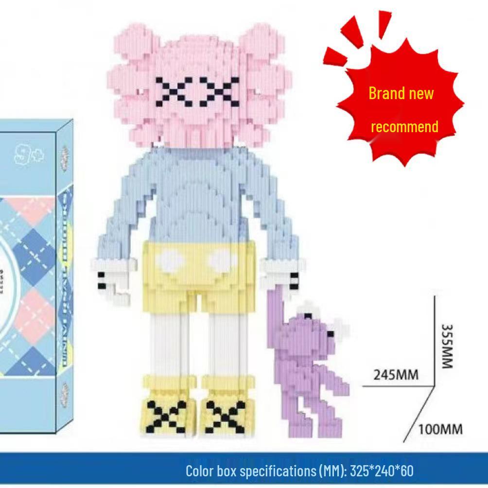 Girls' Compatible Lego: Violent Bear Building Block Series - Educational Micro-Block Interlocking Toys & Gifts