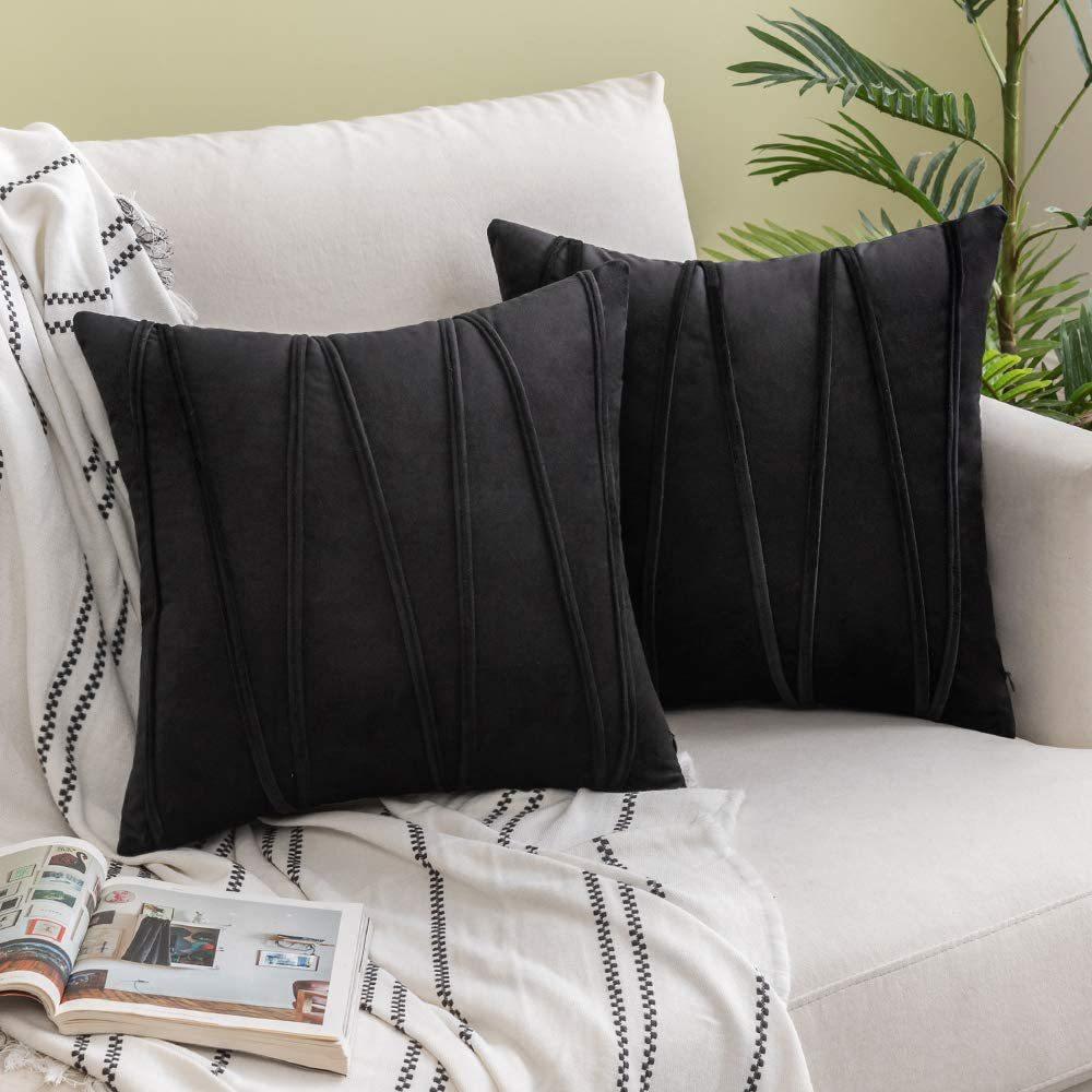 

Velvet Sofa Cushion Plush Model Room Pillow Ins Solid Color Twill Pillow Case Office Bedside Pillow 45 * 45Cm (one without pillow core)