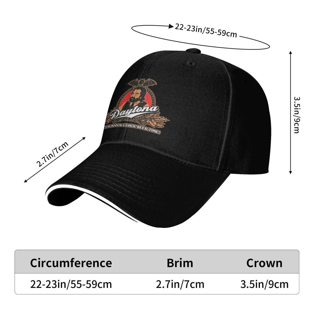 Jackie Daytona's Human Alcohol Beer Time Baseball Cap Outdoor Sports Sun-Proof Trucker Hat Female Male Fashion Snapback Cap