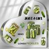 Pickle Lover's Desk Decor - Heart-Shaped Acrylic Table Decoration with "Just A Girl Who Loves Pickles" Text, Cute Pickle Jar Display, Kitchen Decorat