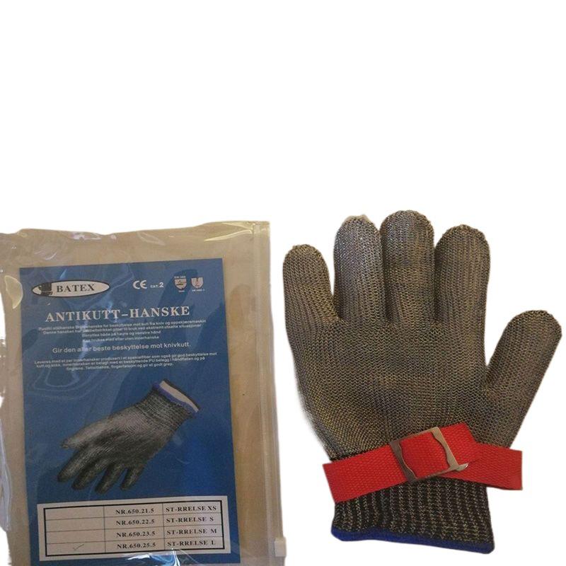 Guante individual de acero inoxidable 316 resistente a cortes de cinco dedos