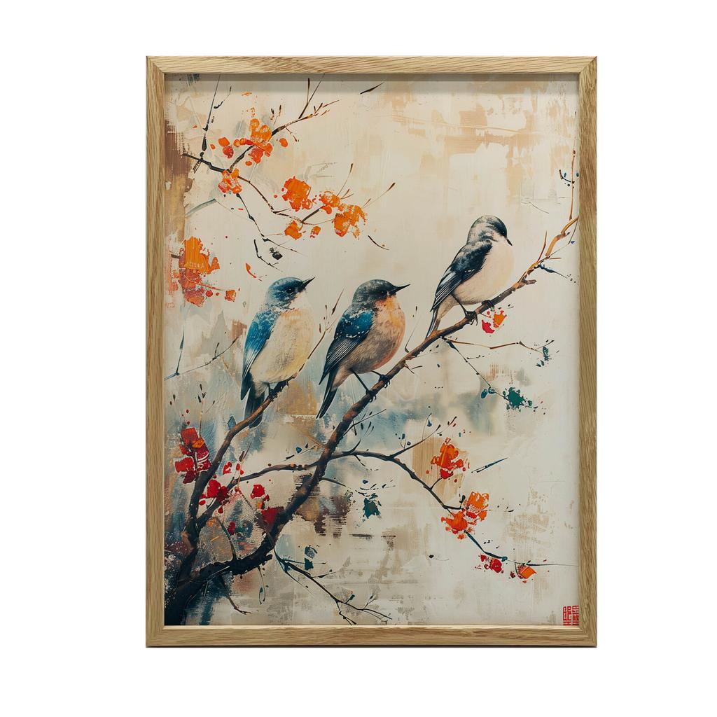 A Branch Full of Life A Branch Full of Life, 30X40 Cm, Unframed, Premium Canvas On Stretcher