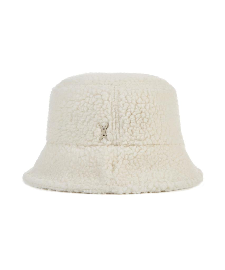 Bajal Studded Logo Fleece Bucket Hat White