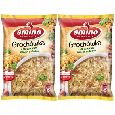 Amino Instant Pea Soup with Bacon and Marjoram 65 G X 2 Pieces
