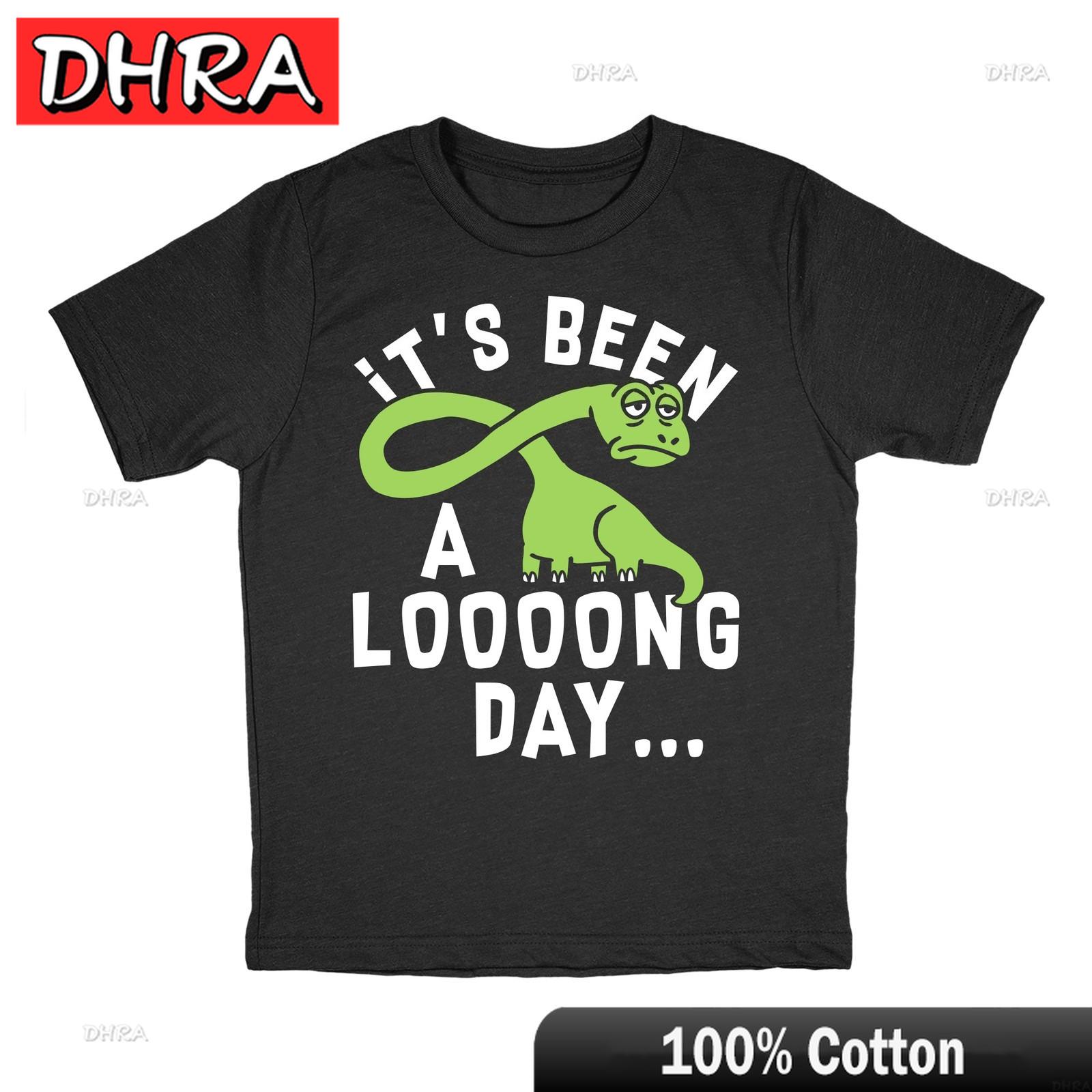 

Youth Funny T Shirts Its Been A Loooong Day Sarcastic Dinosaur Graphic Novelty Vintage Funny Tops Boho Crew Neck Tee Urban Comfy S