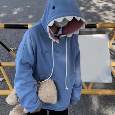 Herbst Winter Lustige Shark Patchwork Hoodies Männer und Frauen Kawaii Sweatshirt Mode Casual Pullover Schule Übergroße Kleidung