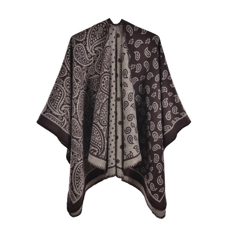 

The new tourist shawl is photographed, and the outer part is a large scarf to keep warm. The cloak can be worn on both sides. 130*150CM