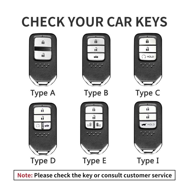 xzlbn8 Alloy Leather Car Smart Remote Key Cover Shell Protector Key Bag Auto Accessories For Honda Vezel City Civic Jazz BRV BR-V HRV