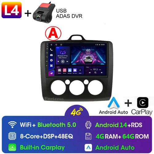 9" 2 Din 4G+WiFi Car Radio for Ford Focus Exi MT Mk2 MK3 2004-2011 Multimedia Player Android 13 GPS Navigation Head Unit