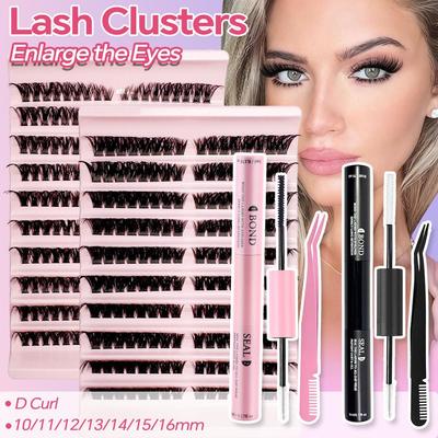 Grensoverschrijdende Wimperextensie Kit: 7mm-16mm Clusterwimpers voor een Volle Stijl