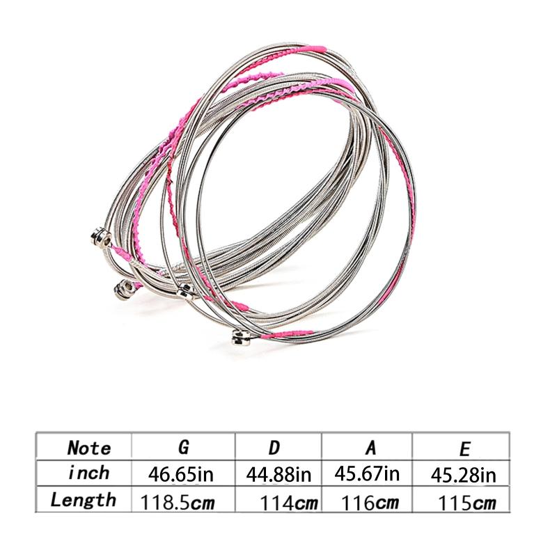 4-string Acoustic Guitar Strings Replacement Stainless Steel Bass String Durable