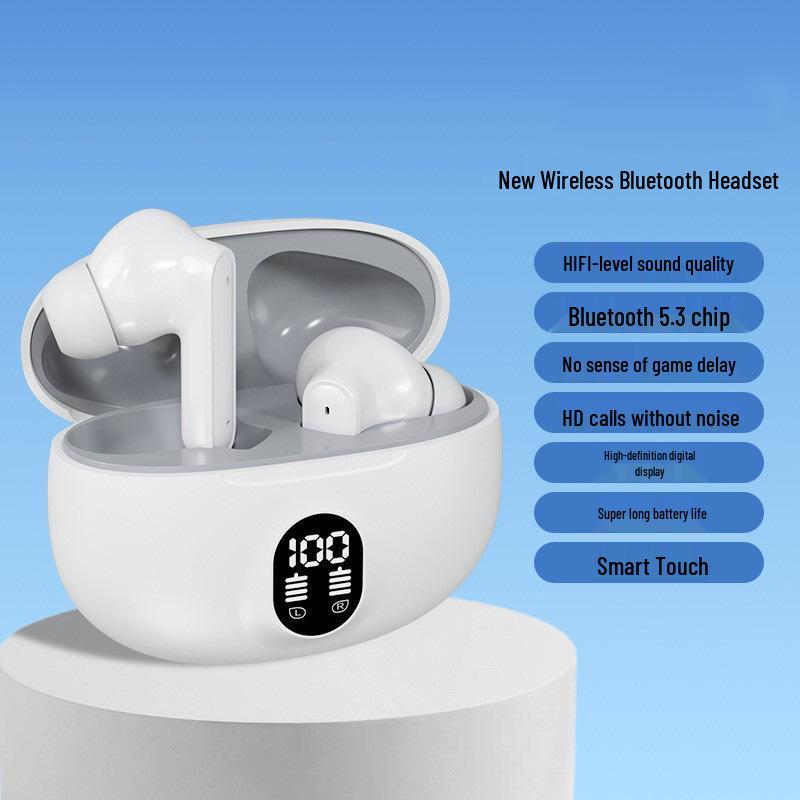 New Wireless Bluetooth Noise-Cancelling Earbuds with Digital Display and Dual In-ear Design for High-Quality Sound In Sports