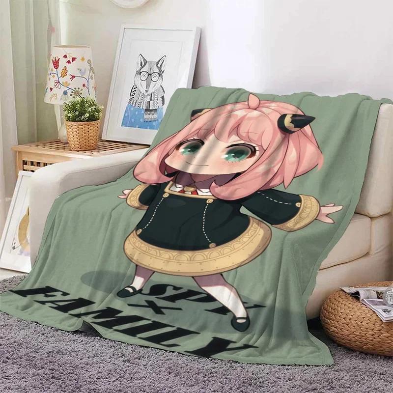3D Print Anime Spy Family Blanket Soft Sofa Cover Throw Anya Blanket Fleece Tapestry Warm Bed Blankets for Bedroom Couch
