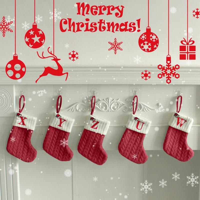 Christmas Decoration 2025 Decorative Letters Christmas Boots Stocking Gift Bag Christmas Tree Hanging Pendant New Year 2025 Deco