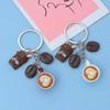 2PCS Mini Size Coffee Cup Keychain Coffee Shape Bag Pendant Mini Keychain Pendant  For Backpack
