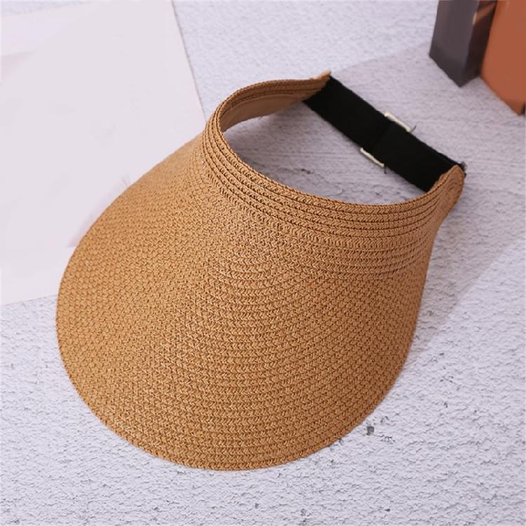 Adjustable Straw Edge Hat With Empty Top Sun Protection Lightweight Travel Hat For Hiking Running