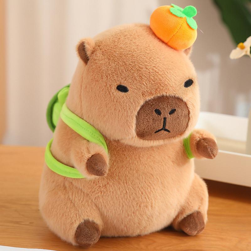 Capybara Plush Huggable Toy With Unique Food Designs And Soft Short Plush Fabric