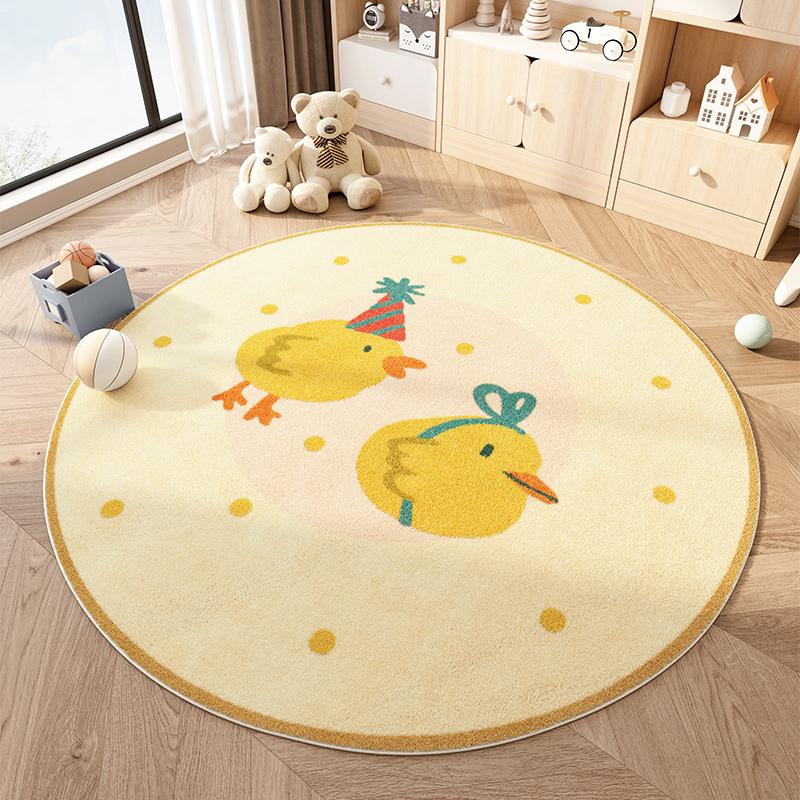 Fluffy Soft Lounge Floor Mat Animal Patterns Rugs for Bedroom Thick Plush Living Room Decoration Round Carpet Washable Study Rug
