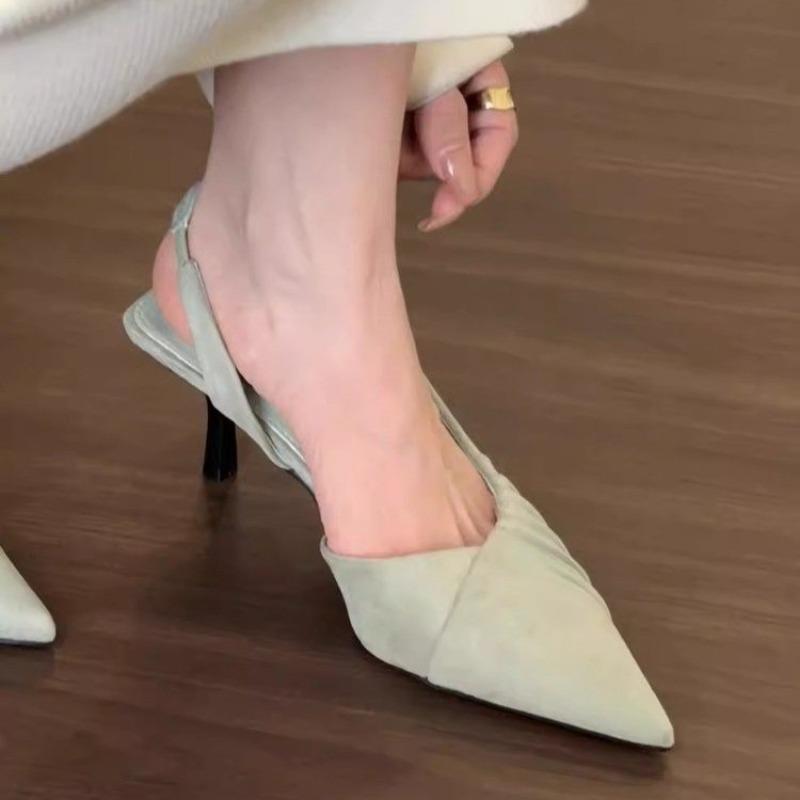 Fashion Fashion Summer New Women Pointed Toe Sandals Woman Pumps Sexy Thin High Heels Sandals Slingback Party Prom Mules Shoes