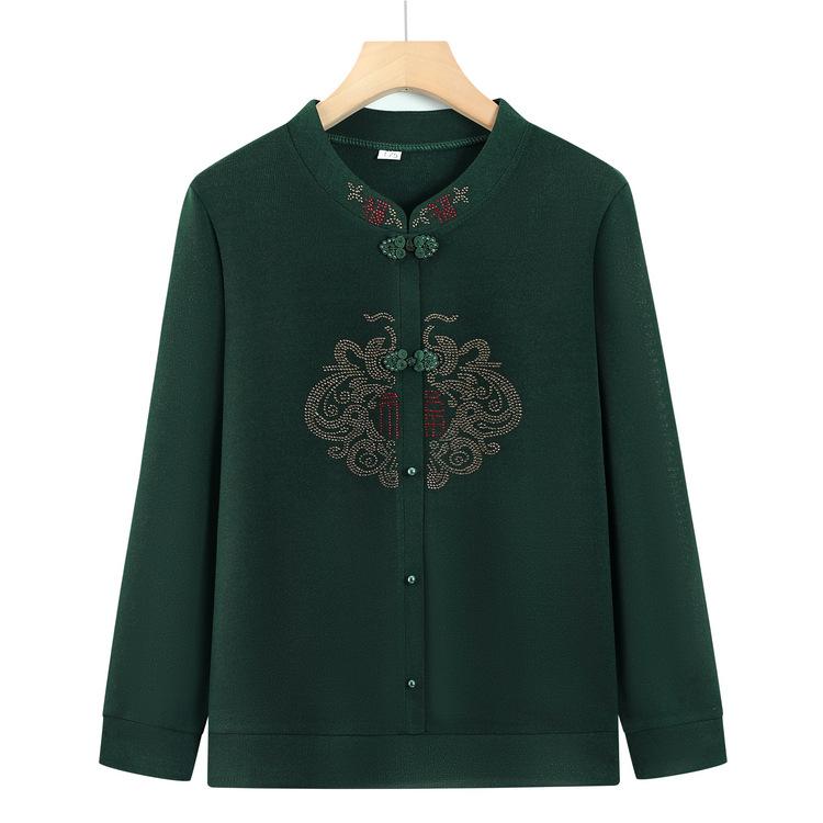 60-70 Middle-aged and Elderly People Spring and Autumn Loose Coats, Grandma and Wife Top Clothes, Mother Buckles, Tang Suits