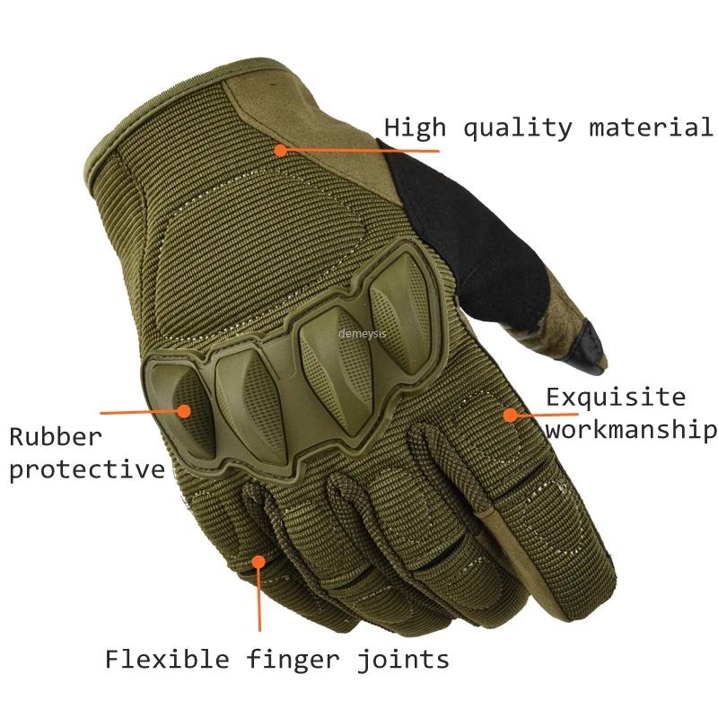Dotyková obrazovka Full Finger Tactical Rukavice Motocross Hard Knuckle Full Finger Rukavice Pánské