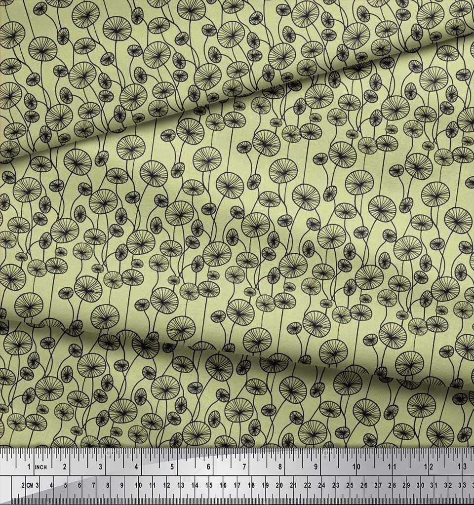 Soimoi Japan Crepe Satin Fabric Artistic Floral Decor Fabric Printed Metre 42 Inch