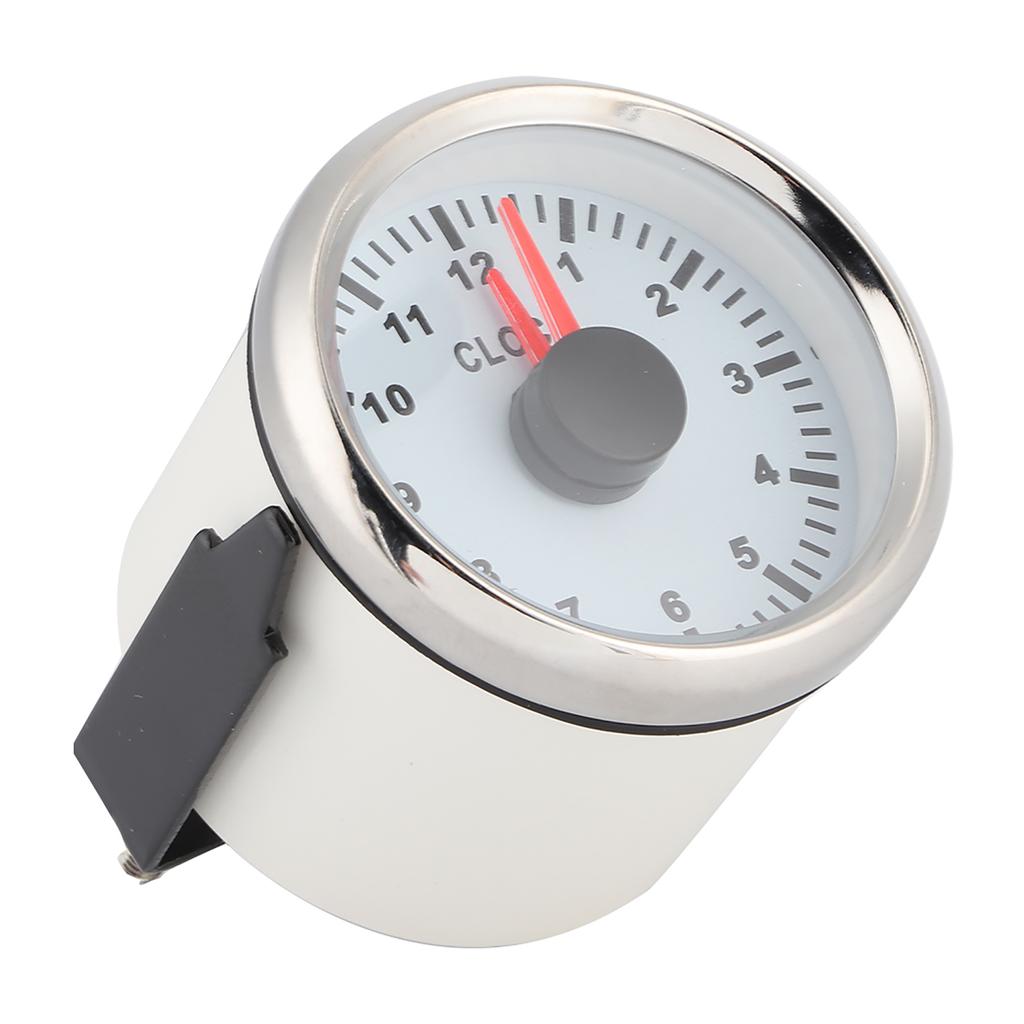 2in Universal 0‑12 Hourmeter Clock Instrument Panel Gauges Display Red Backlight 12V 24V for Car Boat Yacht