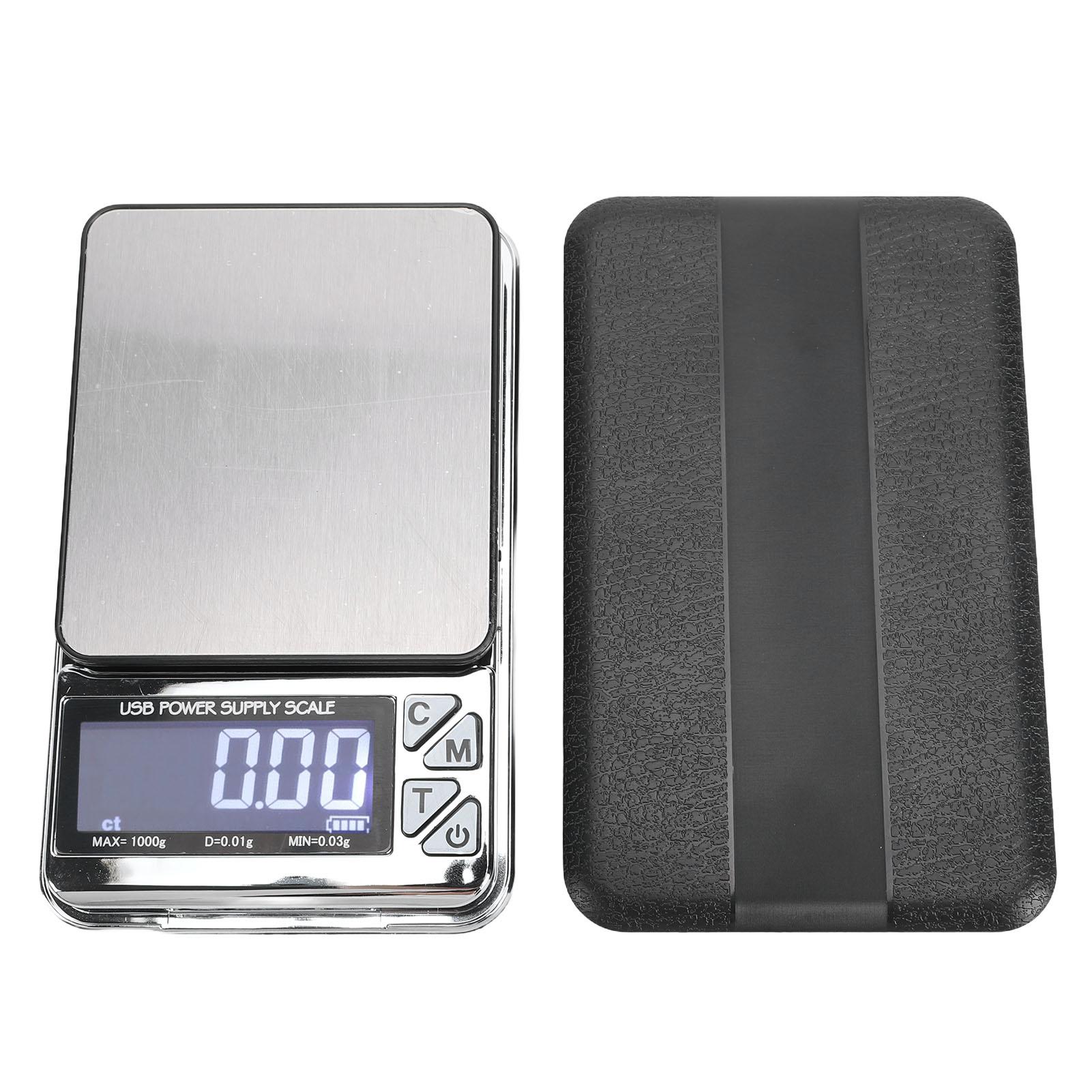 

Digital Jewelry Scale 1000g 0.01g 7 Units Stainless Steel Portable Digital Gram Scale for Gold Powder Kitchen Ingredient