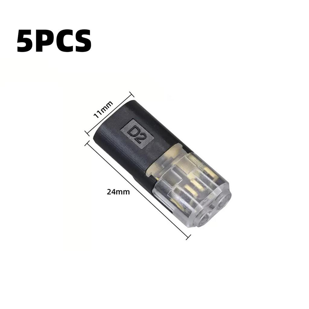 50/1pcs Double-Wire Plug-in Connector with Locking Buckle Pluggable LED Wire Connector 2 Pin 2 Way Universal Compact Wire