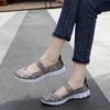 Summer Mary Janes Women Sandals Beach Lazy Shoes White Blue Casual Weave Soft Slip On Walking Color Sandals Large Size