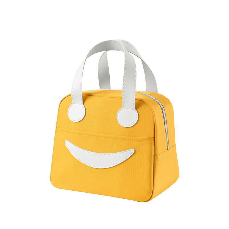 Cute Smiley Face Bento Bag Insulated Lunch Box Bag Handheld Bento Bag Lunch Bag Student Bento Bag Insulated Meal Bag