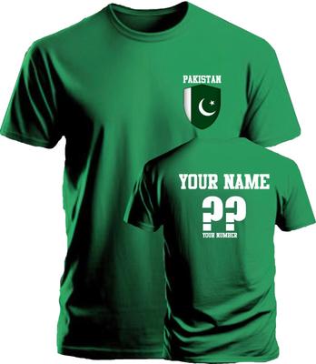 Personalisierbares Pakistan Cricket T-Shirt Sportfans Fußballkostüm Flaggenabzeichen Oberteil