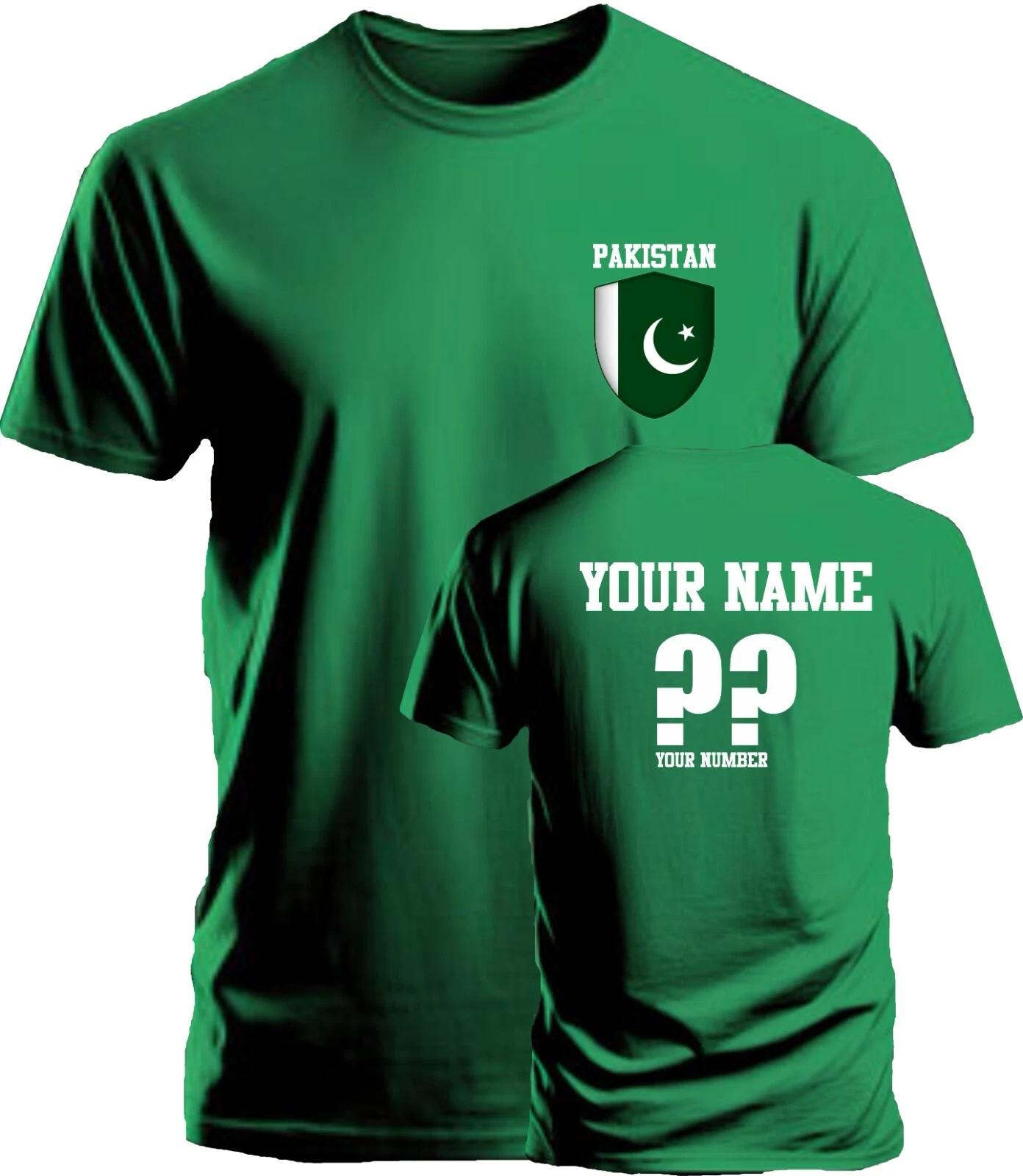 Personalise Pakistan Cricket T-Shirt Sports Fans Football Costume Flag Badge Top 3XL