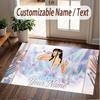 Custom Name Crystal Velvet Rug,Ayliva Comfortable Anti Slip Floor Mat For Room Decoration