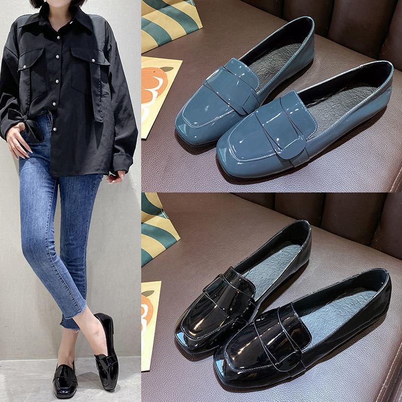 Ladies' Flat Loafers for Work Small Leather Shoes