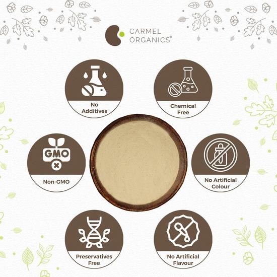 CARMEL ORGANICS Safed Musli Root Powder 100 Grams | Natural | Non-GMO | Siva Musli Podi/Shweta Musli Hudi | Chlorophytum Borivilianum