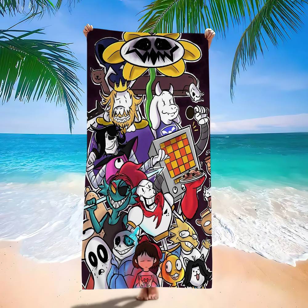 Game U-Undertales Bath Towel Microfiber Soft Water Absorbing Breathable For Girl Kids Decorative Cartoon Beach Towel