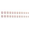 Light Pink Glossy False Nails with White Tip Sweet & Charming Reusable False Nails for Hot Girl Dress Matching