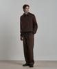 WORK ON BODY OFF Lanugo Semi-Overfit Brush Collar Knit [Brown]