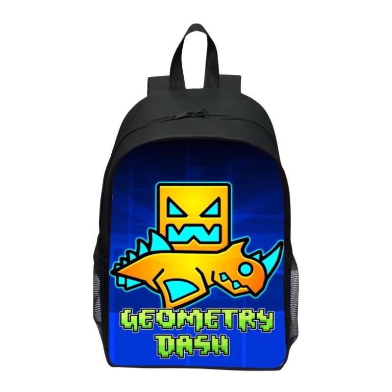 16-inch Children's Backpack Set Geometric Dash Durable Shockproof And Lightweight