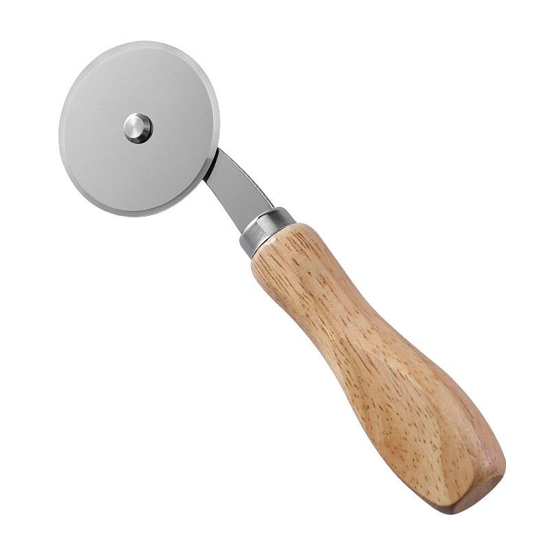 Taglia Pizza in Acciaio Inossidabile Manico in Legno Taglia Pasta per Dolci Accessori da Forno Ruota Tagliente Affettatore Accessori da Cucina Paletta