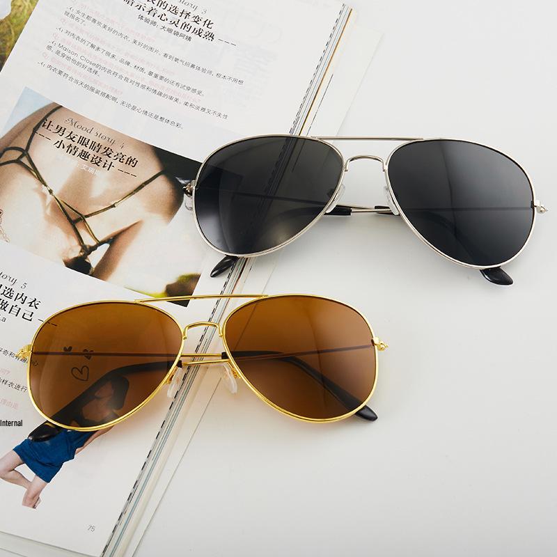 Unisex Aviator Frog Mirror Sunglasses - Multicolor Metal Frame