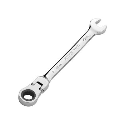 Flexible Ratchet Wrench - JETECH - 10mm - Chrome-Vanadium Steel - 12 Points - 180° Flexible