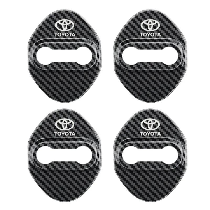 WTRK1 4pcs Car Stickers Car Door Lock Cover Auto Emblems Case For Toyota TRD Camry Corolla Rav4 Yaris Prius