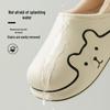 Cartoon Anti-Slip Waterproof Slippers for Women & Men, Plus Velvet, Thick Sole, Indoor Cotton Shoes for Autumn/Winter - Warm, Heel Cover Included