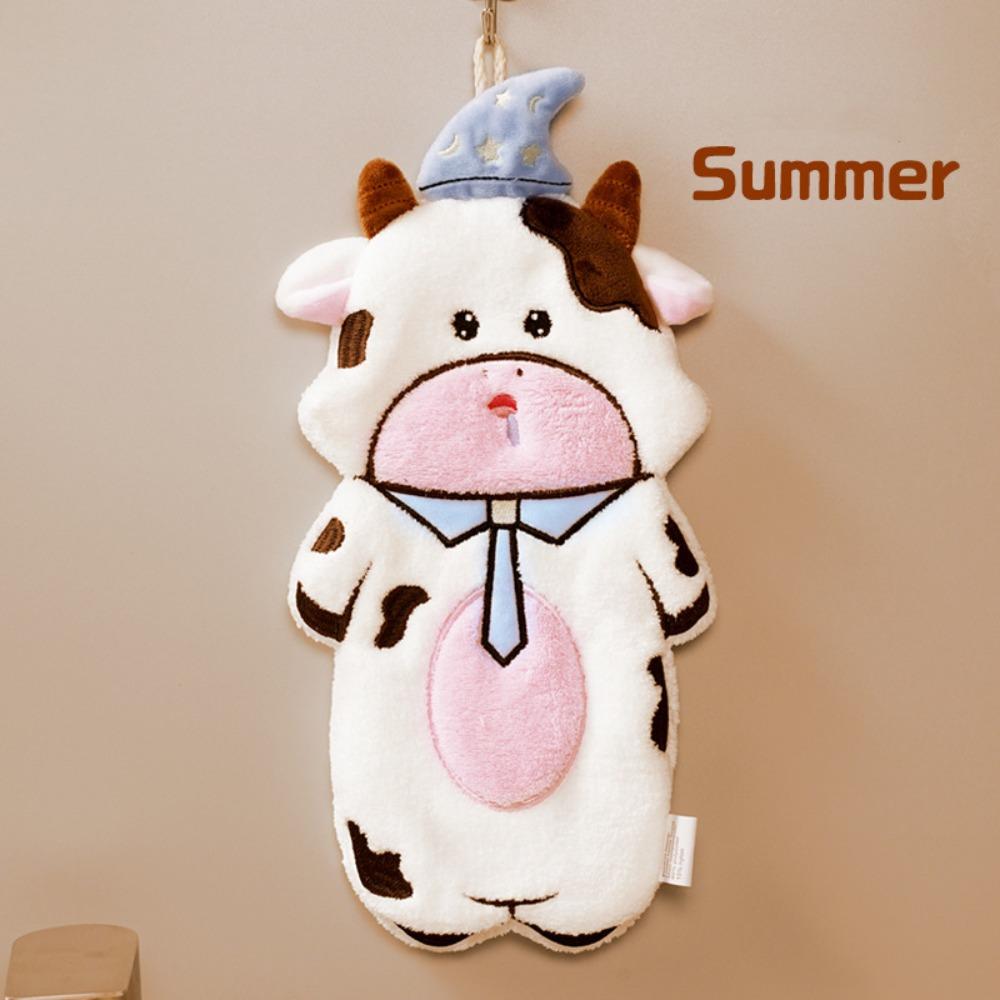 Thickened Animal Hand Towel Quick Drying Water-absorbing Bathroom Kerchief No Shedding Hanging Toilet Handkerchief Household