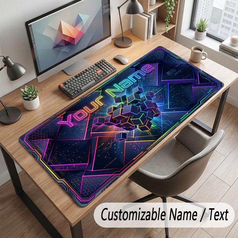 Abstract Personalized Theme Customized Mouse Pad Personalized Print Name Text Desk Mat For Home Office Table Decor